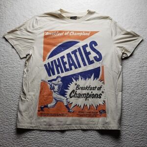 Wheaties Shirt Mens XL Cream Breakfast Of Champions Baseball Cereal Graphic Tee